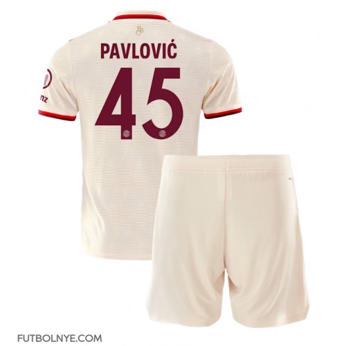 Camiseta Bayern Munich Aleksandar Pavlovic #45 Tercera Equipación para niños 2024-25 manga corta (+ pantalones cortos)